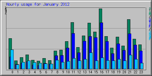 Hourly usage for January 2012