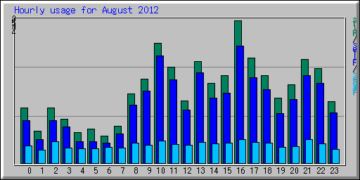 Hourly usage for August 2012