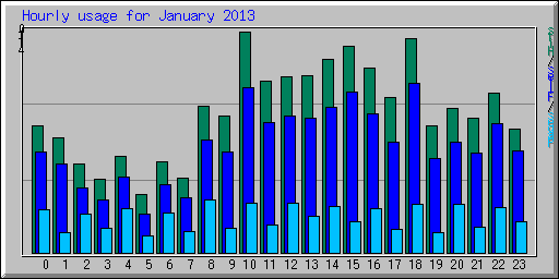 Hourly usage for January 2013