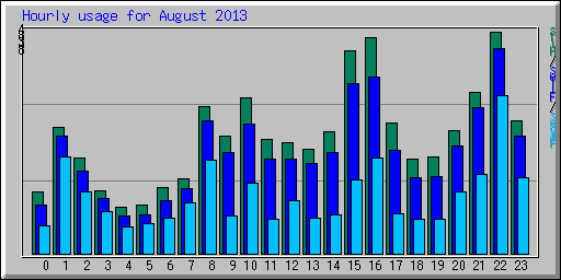 Hourly usage for August 2013
