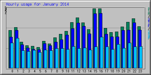 Hourly usage for January 2014